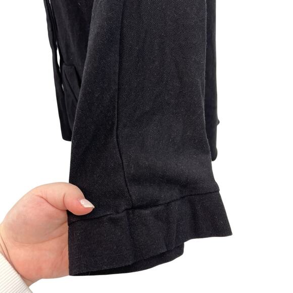 Monrow Black Lace-Up Neckline Hooded Flared Sleeve Sweatshirt Size XS - Picture 6 of 10